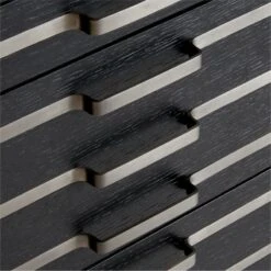 Inline Black Oak Wood 4-Drawer File Cabinet With Blackened Steel Handles -Cb2 InlineBlkFilingCabinetAVSSF23