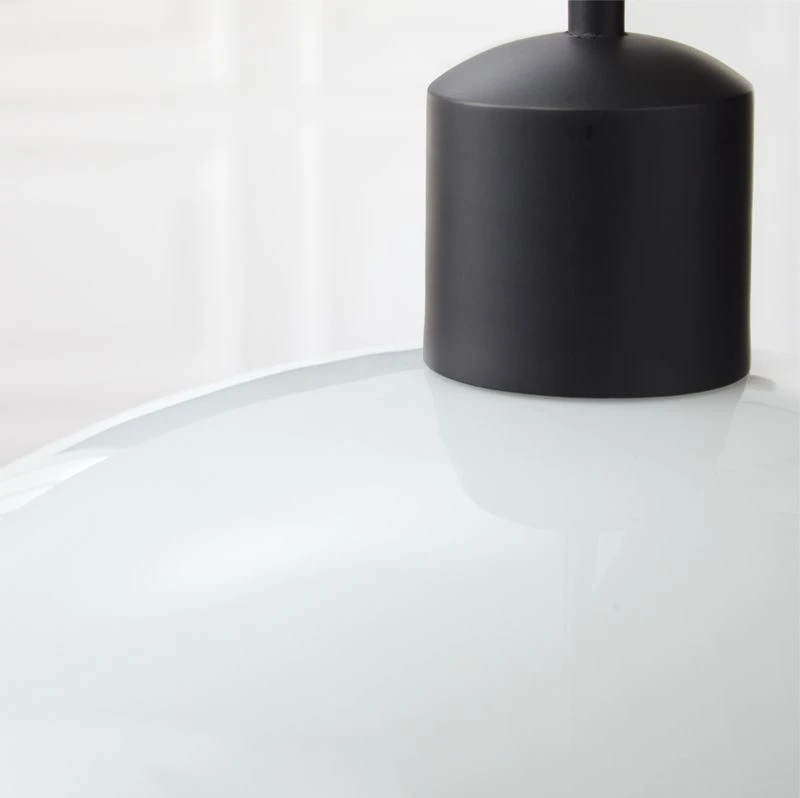 Iona Matte Black And Opaline Glass Pendant Light 5 Iona Matte Black And Opaline Glass Pendant Light - Image 3