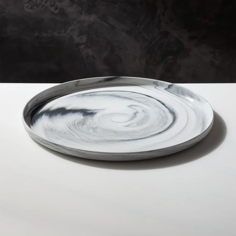 Swirl Black And White Serving Platter 3 Swirl Black And White Serving Platter