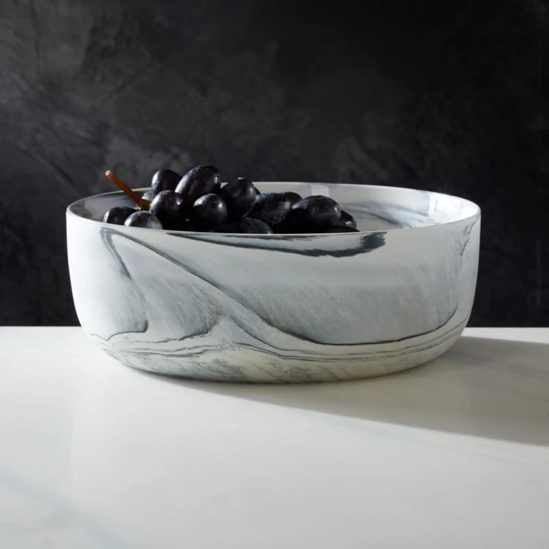 Swirl Black And White Serving Bowl 4 Swirl Black And White Serving Bowl - Image 2