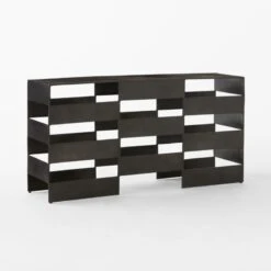 Jalousie Black Cast Aluminum Console Table -Cb2 JalousieAlmnConsoleTbl3QSSF23