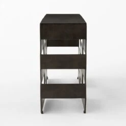 Jalousie Black Cast Aluminum Console Table -Cb2 JalousieAlmnConsoleTblSDSSF23