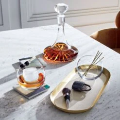 Dial Hand Cut Decanter -Cb2 JaxLeatherBarTrayAG20 1x1