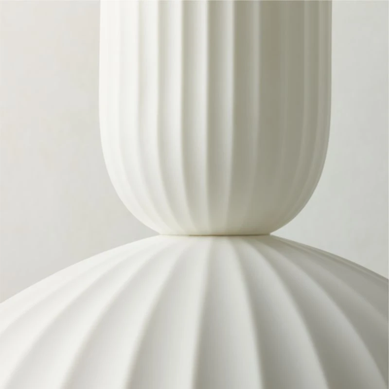 Jeanne Fluted White Porcelain Dome Pendant Light 5 Jeanne Fluted White Porcelain Dome Pendant Light - Image 3