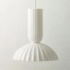 Jeanne Fluted White Porcelain Dome Pendant Light 1 Jeanne Fluted White Porcelain Dome Pendant Light -Cb2 JeanneFltdPrclnPendantSHS23