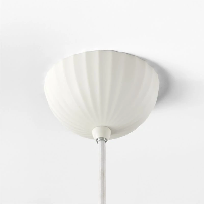 Jeanne Fluted White Porcelain Dome Pendant Light 6 Jeanne Fluted White Porcelain Dome Pendant Light - Image 4