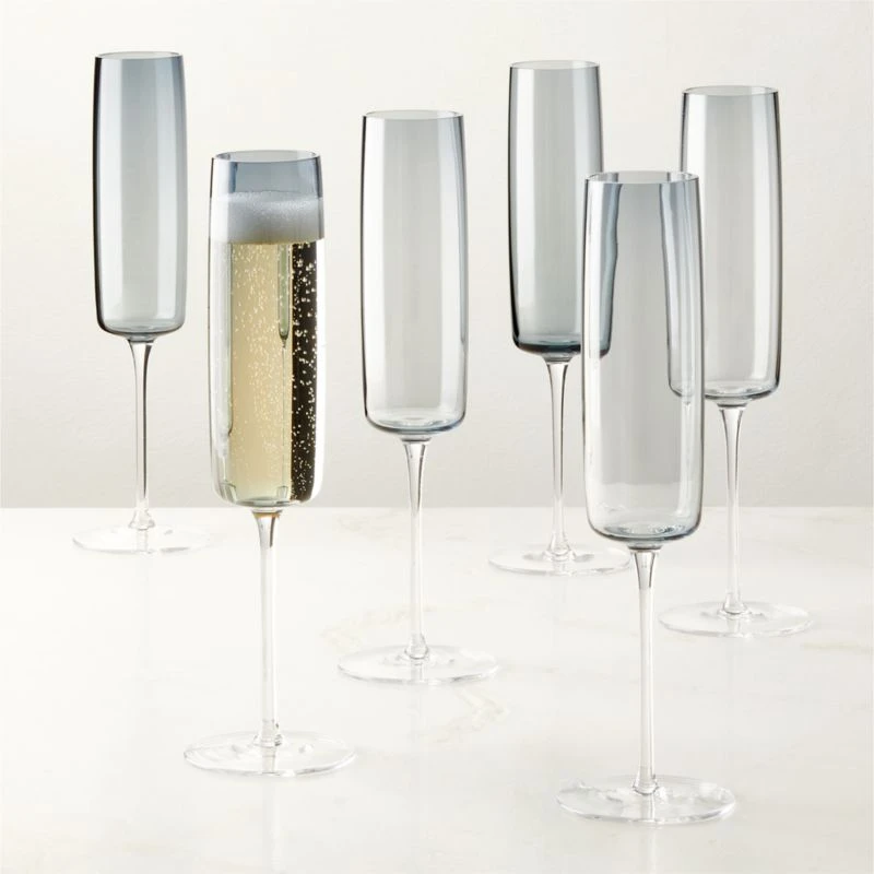 Juliet Midnight Blue Champagne Flute Set Of 6 4 Juliet Midnight Blue Champagne Flute Set Of 6 - Image 2