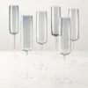 Juliet Midnight Blue Champagne Flute Set Of 6 -Cb2 JulietMdntChampagneFltS6SHF23