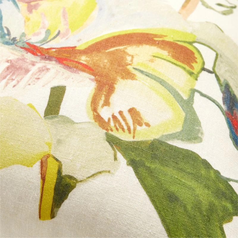 Jungle Floral Linen Throw Pillow With Down Alternative Insert 23'' 5 Jungle Floral Linen Throw Pillow With Down Alternative Insert 23'' - Image 3