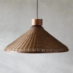 Hakka Conical Rattan Pendant Light