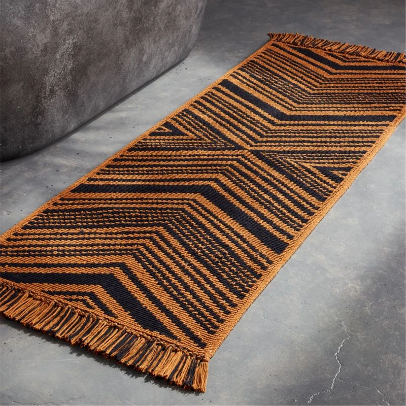 Onca Tawny And Black Bath Runner Rug 24"x60" 4 Onca Tawny And Black Bath Runner Rug 24"x60" - Image 2