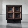 Paseo 2-Drawer Carved Black Oak Wood Nightstand 2 Paseo 2-Drawer Carved Black Oak Wood Nightstand -Cb2 KDPaseoNightstandSHF21