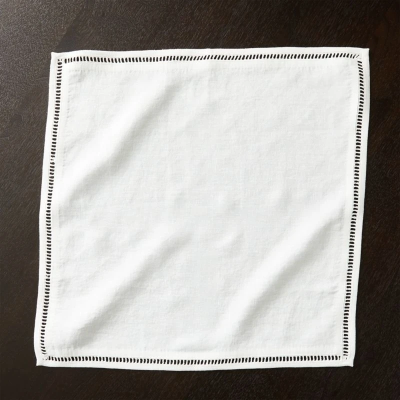 Eyelet White Linen Napkin 4 Eyelet White Linen Napkin - Image 2