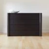 Port Low 4-Drawer Blackened Walnut Wood Dresser