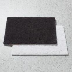 Kalani Organic Cotton Black Bath Mat 24"x36" -Cb2 KalaniBathMatCollectionFHF23