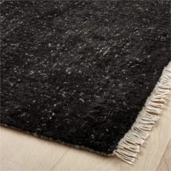 Keen Hand-Knotted Viscose Black Area Rug 5'x8' -Cb2 KeenBlackViscoseRug8x10AVSHF21