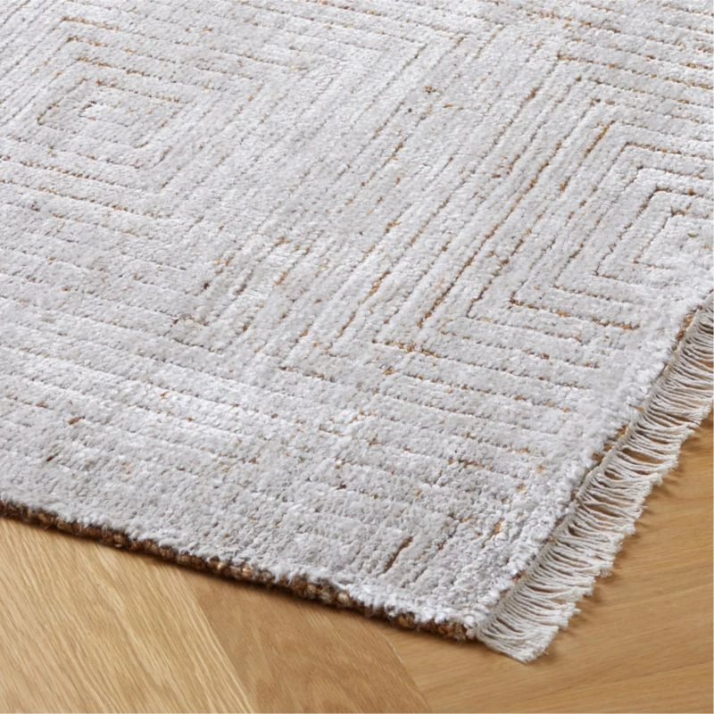 Keen Handknotted Viscose Silver Area Rug 5'x8' 5 Keen Handknotted Viscose Silver Area Rug 5'x8' - Image 3