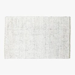 Keen Hand-Knotted White Viscose Area Rug 5'x8'