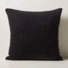 Kellan Basketweave Black Wool Throw Pillow With Down-Alternative Insert 26'' -Cb2 KellanBlkPillow26inSHS23