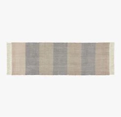 Kelso Brown And Blue Stripe Indoor/Outdoor Runner Rug 2.5'x8'