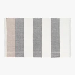 Kelso Charcoal And Camel Stripe Indoor/Outdoor Area Rug 5'x8'