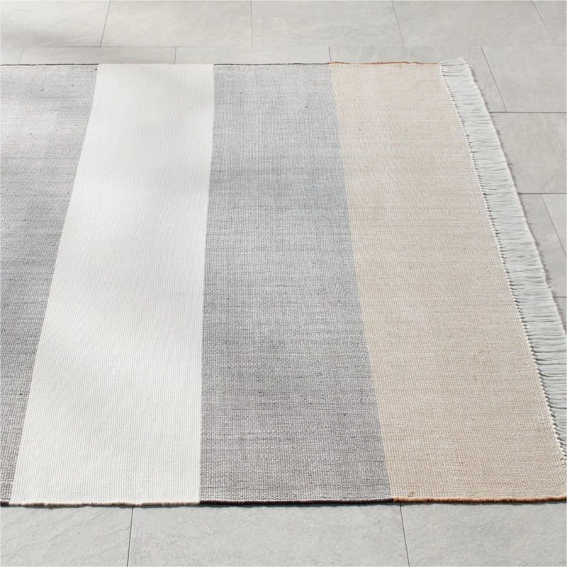 Kelso Charcoal And Camel Stripe Indoor/Outdoor Area Rug 5'x8' 4 Kelso Charcoal And Camel Stripe Indoor/Outdoor Area Rug 5'x8' - Image 2