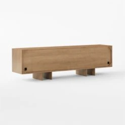 Kibo Steel And Oak Wood Media Console 83'' -Cb2 KiboLargeMediaCredenza3QBSSF22