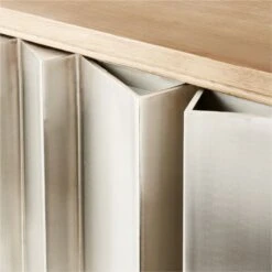 Kibo Steel And Oak Wood Media Console 83'' -Cb2 KiboLargeMediaCredenzaAV2SSF22