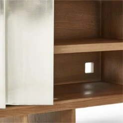 Kibo Steel And Oak Wood Media Console 83'' -Cb2 KiboLargeMediaCredenzaAVSSF22