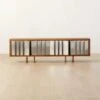 Kibo Steel And Oak Wood Media Console 83'' -Cb2 KiboLargeMediaCredenzaSHF22
