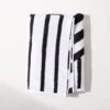 Lake Shore Organic Cotton Black Striped Beach Towel -Cb2 LakeShoreBeachTowelSHS23