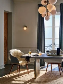 Icelandic White Sheepskin Fur Throw Blanket -Cb2 LandscapeWhiteWashedWoodOC19