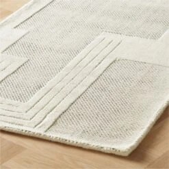 Larso Hand-Tufted Wool-Blend White Runner Rug 2.5'x8' -Cb2 LarsoTftdIvryRunner2p5x8ROS23