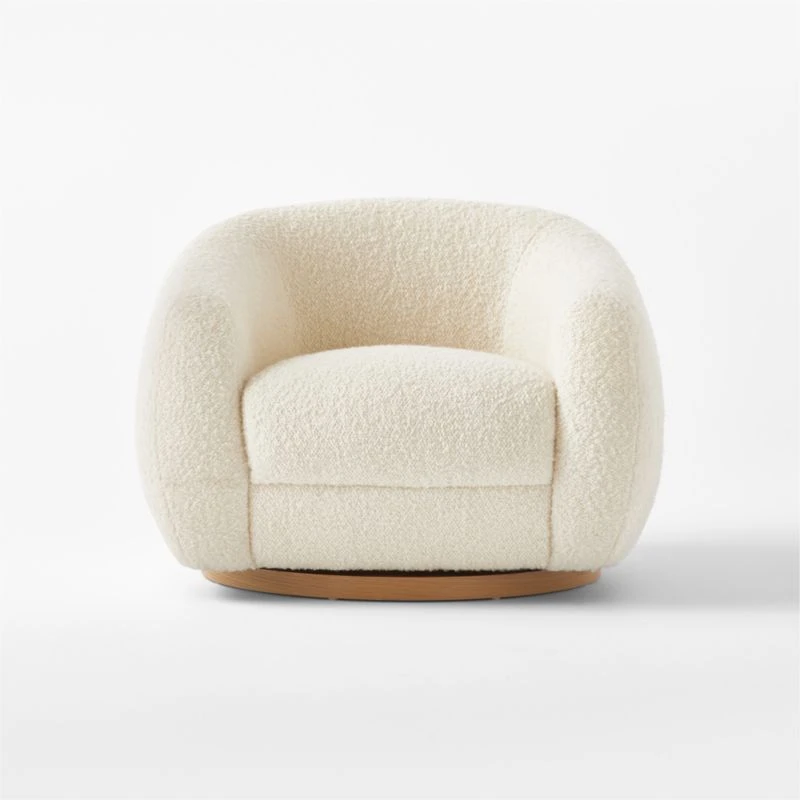 Laszlo Warm White Boucle Swivel Chair 4 Laszlo Warm White Boucle Swivel Chair - Image 2
