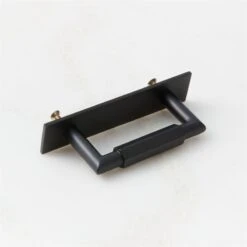 Lavau Black Cabinet Handle With Backplate 3" -Cb2 LavauHandleWBckpltBk3inAV2SHF23
