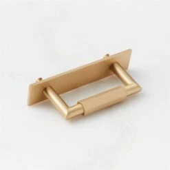 Lavau Brushed Brass Cabinet Handle With Backplate 3" 8 Lavau Brushed Brass Cabinet Handle With Backplate 3" -Cb2 LavauHndlWBkpltBrhdBs3inAV2SHF23