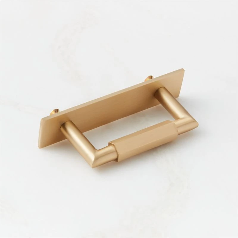Lavau Brushed Brass Cabinet Handle With Backplate 3" 5 Lavau Brushed Brass Cabinet Handle With Backplate 3" - Image 4