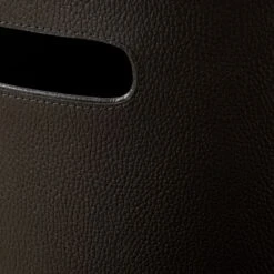 Black Leather Laundry Hamper -Cb2 LeatherBlkIvoryHamperAV2SHS23