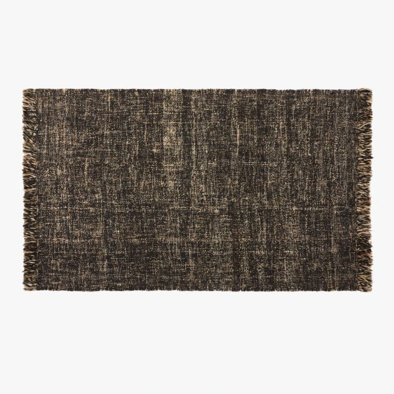 Leno Black And Natural Handwoven Jute Area Rug 5'x8' 3 Leno Black And Natural Handwoven Jute Area Rug 5'x8'