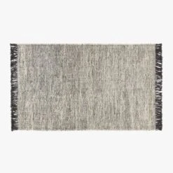 Leno Black And White Jute Area Rug 5'x8'