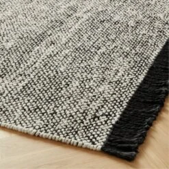 Leno Black And White Jute Area Rug 5'x8' -Cb2 LenoBlkWhtJuteRug8x10AVSHS22