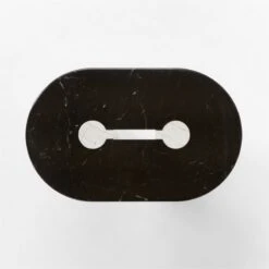 Liguria Oval Black Marble Coffee Table With White Marble Base 15 Liguria Oval Black Marble Coffee Table With White Marble Base -Cb2 LiguriaBkOvTpWtBsMbCfTblTOPSSF22