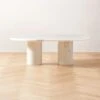 Liguria Oval White Marble Coffee Table With White Marble Base -Cb2 LiguriaWtOvTpWtBsMbCfTblSHF22