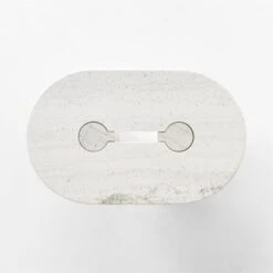 Liguria Oval White Marble Coffee Table With White Marble Base 13 Liguria Oval White Marble Coffee Table With White Marble Base -Cb2 LiguriaWtOvTpWtBsMbCfTblTOPSSF22