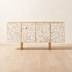 Lina Stone And White Oak Credenza