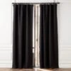 Black Linen Blackout Window Curtain Panel 48''x84'' 1 Black Linen Blackout Window Curtain Panel 48''x84'' -Cb2 LinenBkBkOt96CurtainPnlSHS23