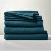 EUROPEAN FLAX™-Certified Linen Dark Teal Full/Queen Bedding Set -Cb2 LinenBundleDarkTealFQSHF21