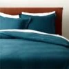 EUROPEAN FLAX™-Certified Linen Dark Teal Duvet Cover And Shams -Cb2 LinenDarkTealFQDuvetSHF21