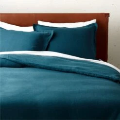 EUROPEAN FLAX™-Certified Linen Dark Teal Duvet Cover And Shams