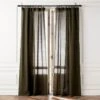 EUROPEAN FLAX™-Certified Linen Forest Green Window Curtain Panel 48''x108'' -Cb2 LinenFrtGrn96CurtainPnlSHS23